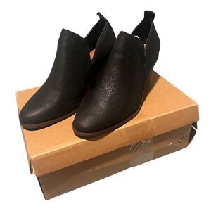 Lucky Brand Ankle Bootie Womens 6.5 M Leather Victorey Black Boot 2.5 Inch Heel